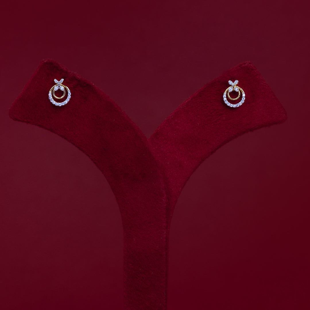 ERD0035 - Dual Circle Diamond Stud Earrings