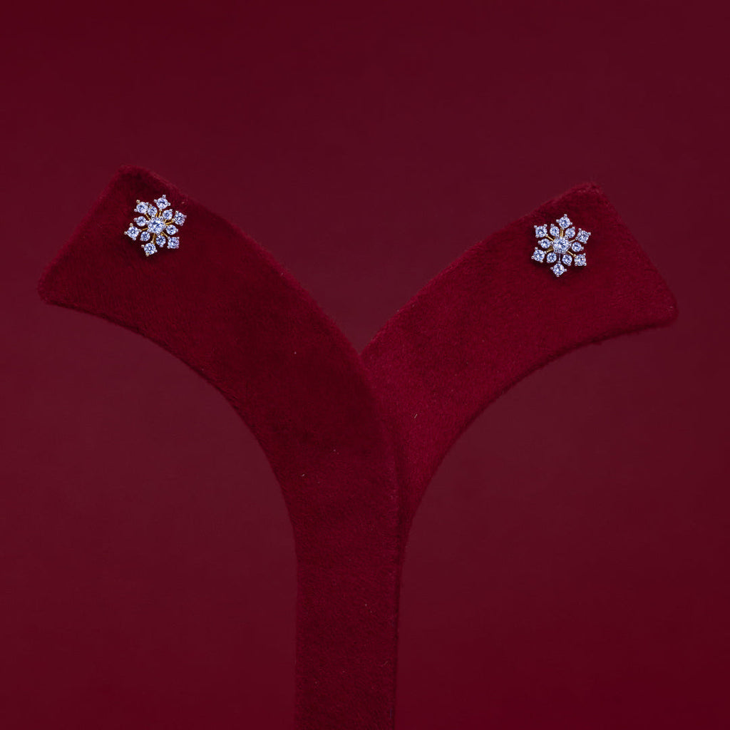 Snowflake Diamond Floral Stud Earrings – ERD0040