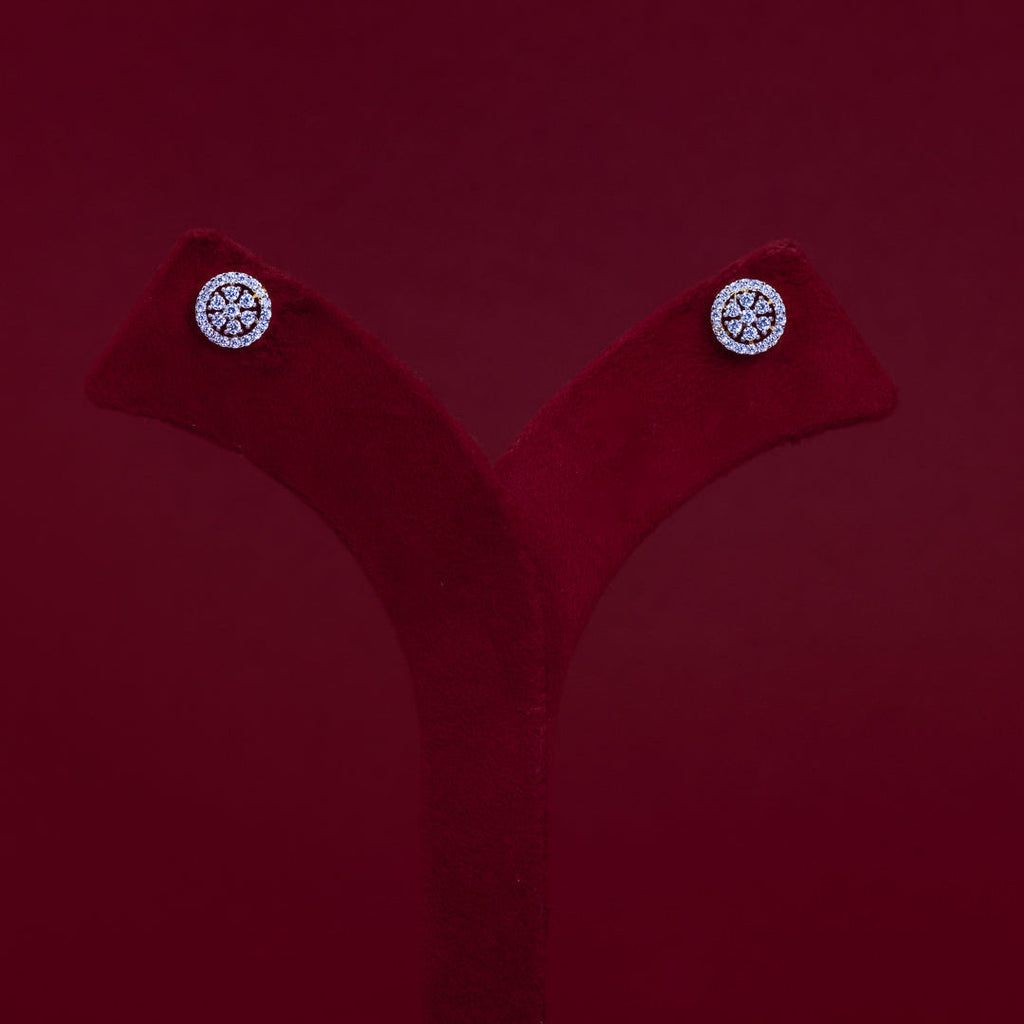 Round Floral Halo Stud Earrings – ERD0042