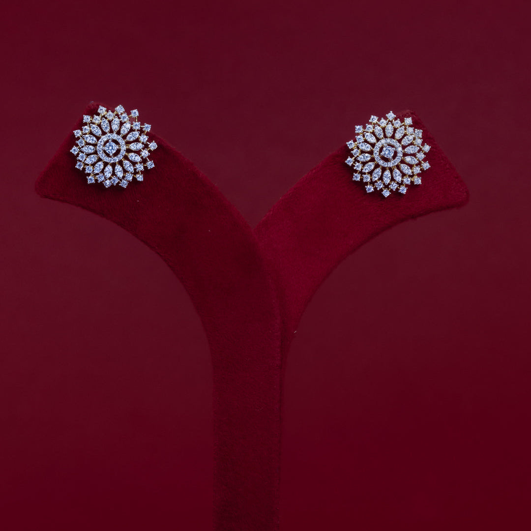 Radiant Floral Diamond Stud Earrings – ERD0048