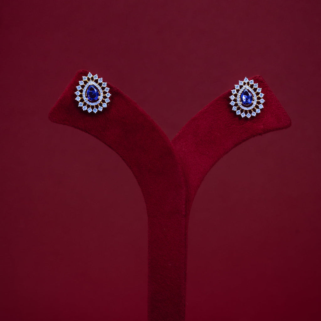 Royal Amethyst Halo Pear Stud Earrings – ERD0056