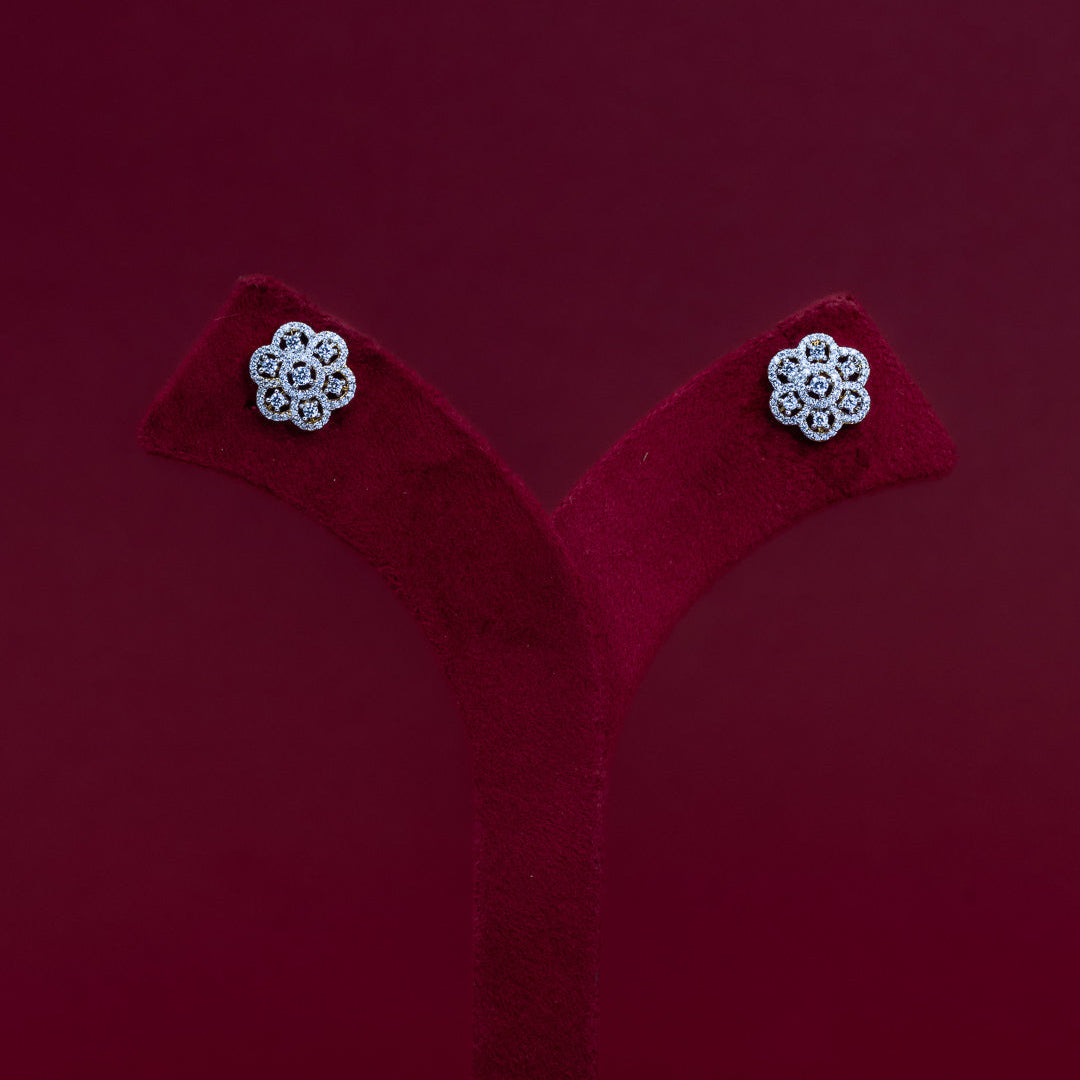 ERD0008 - Floral Diamond Stud Earrings