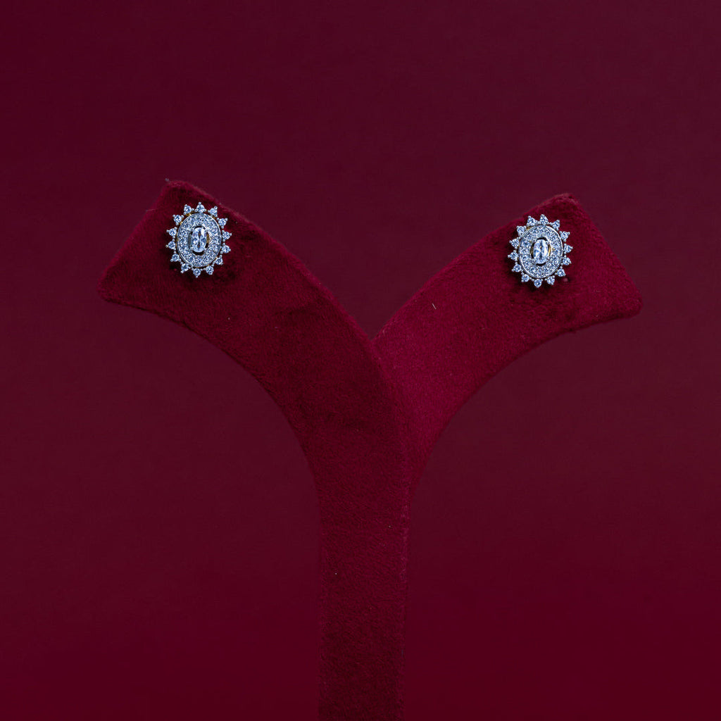 ERD0009 - Oval Halo Diamond Stud Earrings