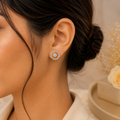 ERD0031 - Floral Halo Diamond Stud Earrings