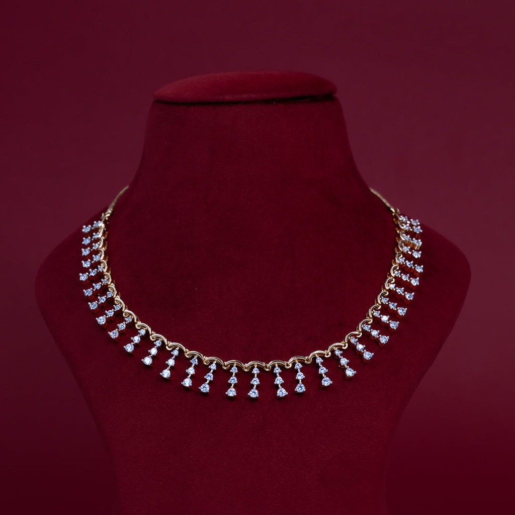 Graceful Diamond Fringe Necklace Set – ND0012