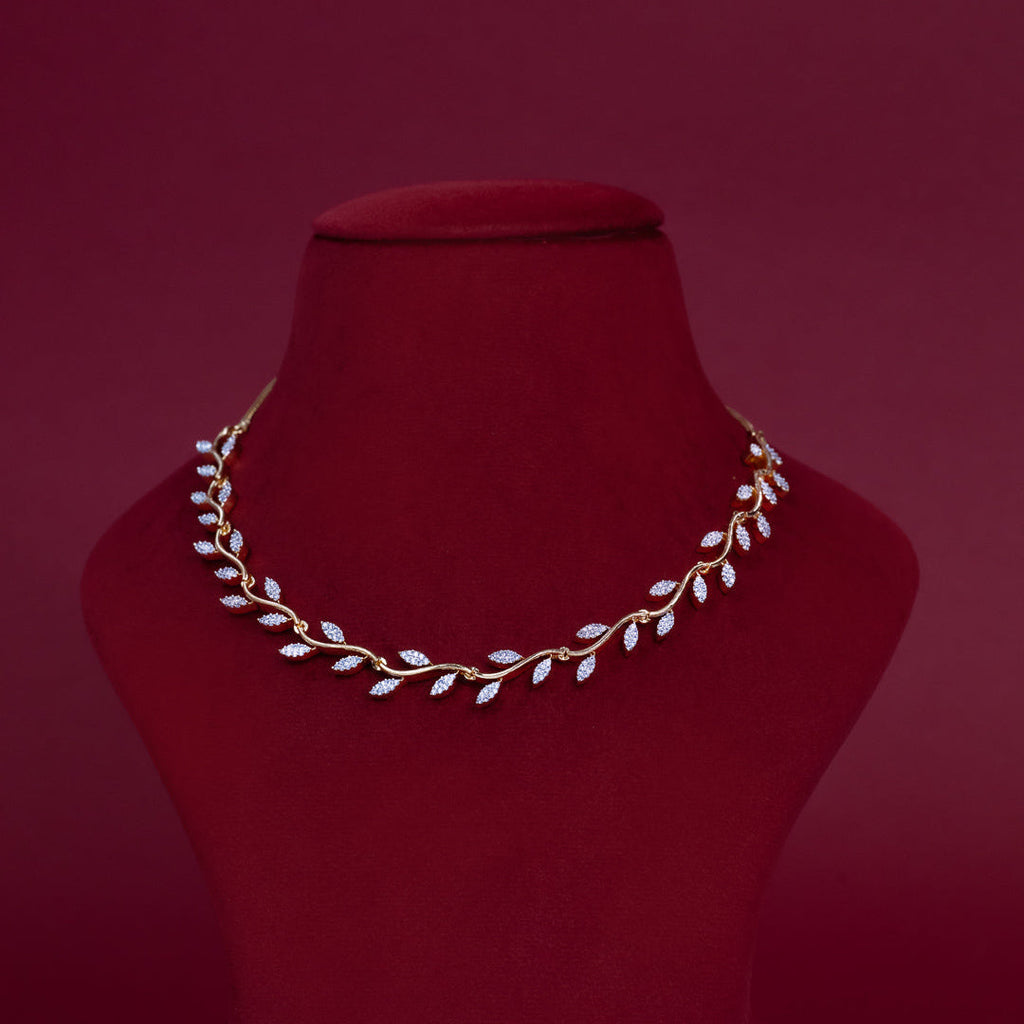 Delicate Leaf Vine Diamond Necklace Set – ND0024