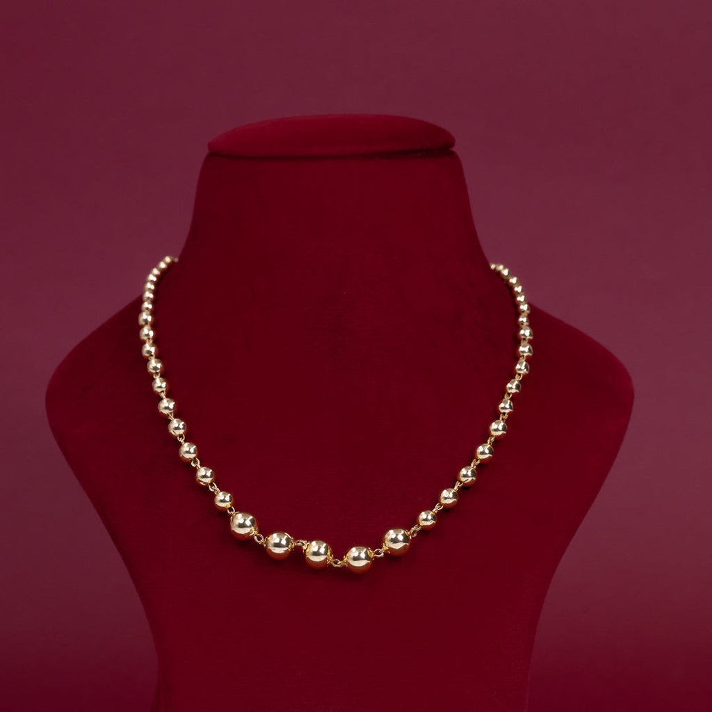 Classic Gold Bead Necklace – ND0025