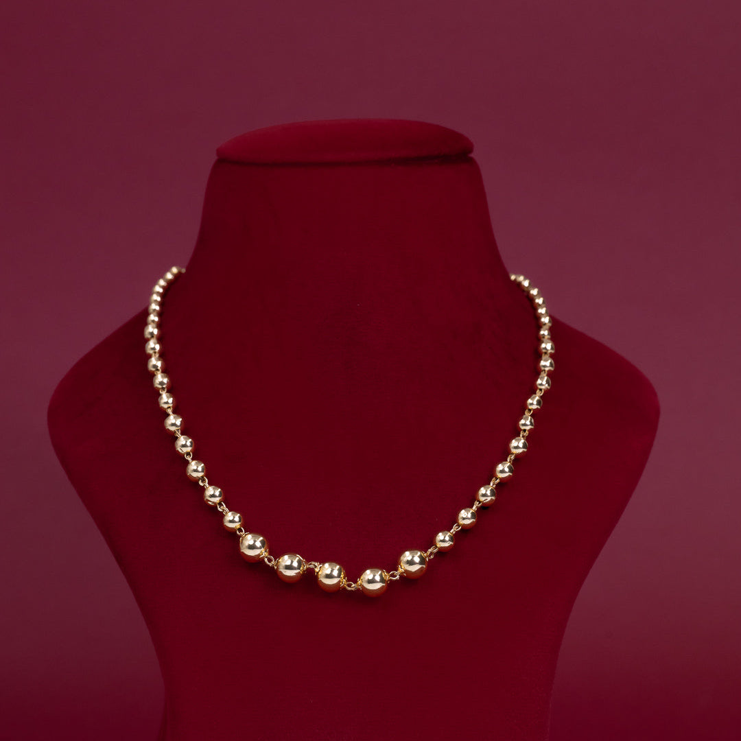 Classic Gold Bead Necklace – ND0025