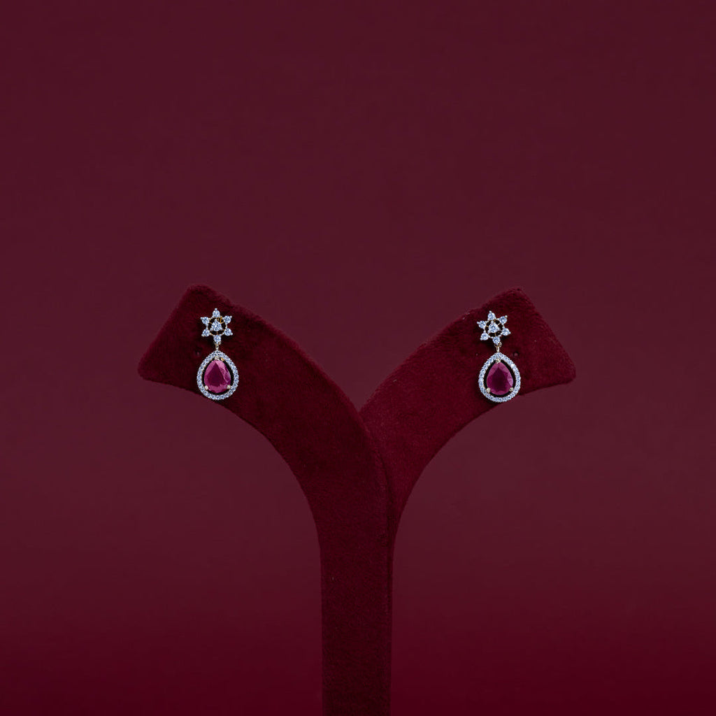 Ruby Teardrop Floral Necklace Set – ND0002