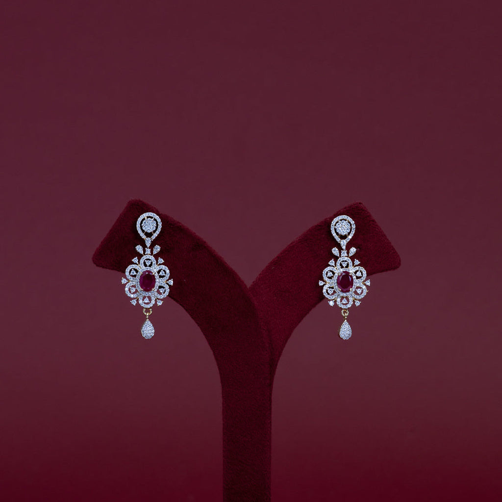 Ruby Floral Diamond Necklace Set – ND0003