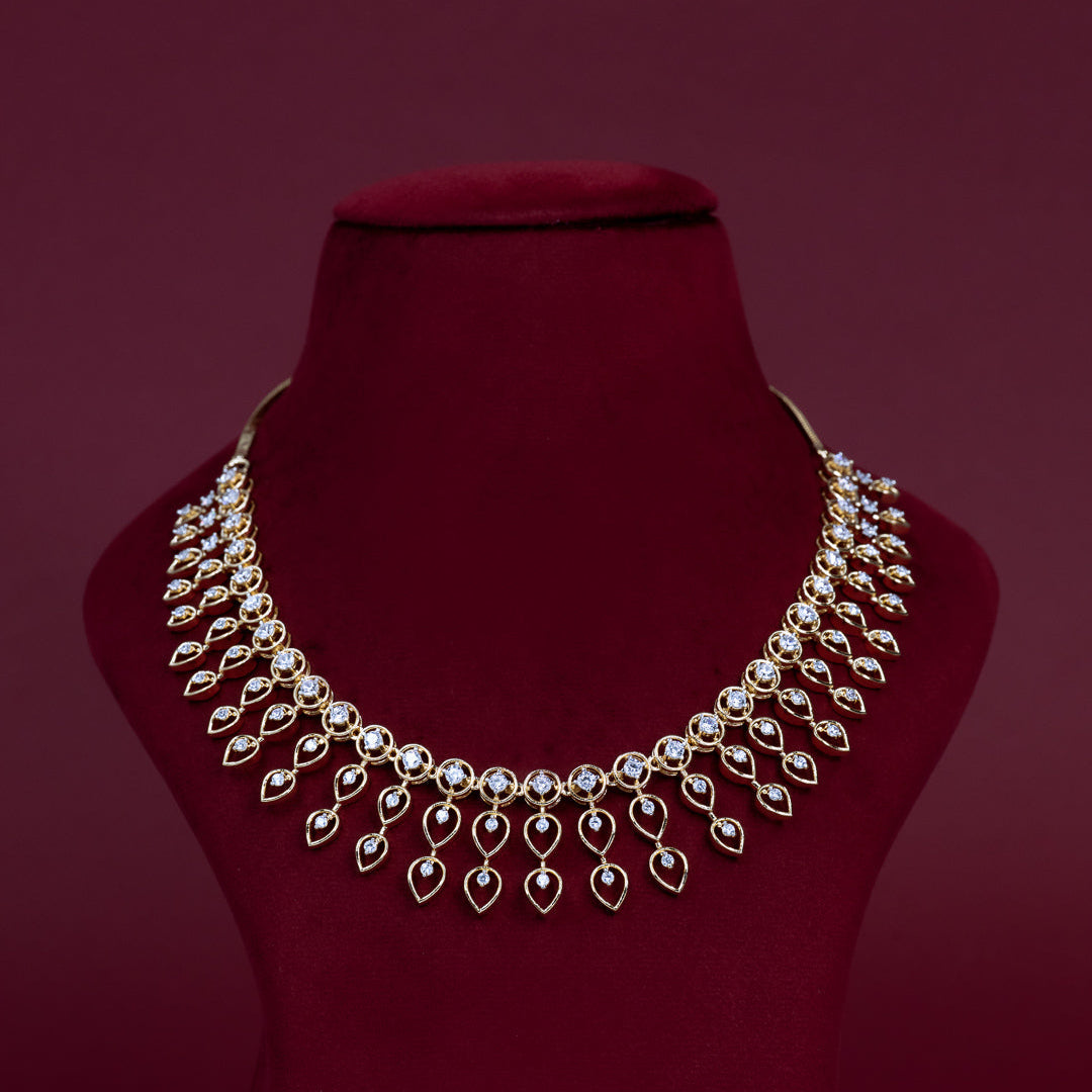 Classic Teardrop Diamond Necklace Set – ND0005