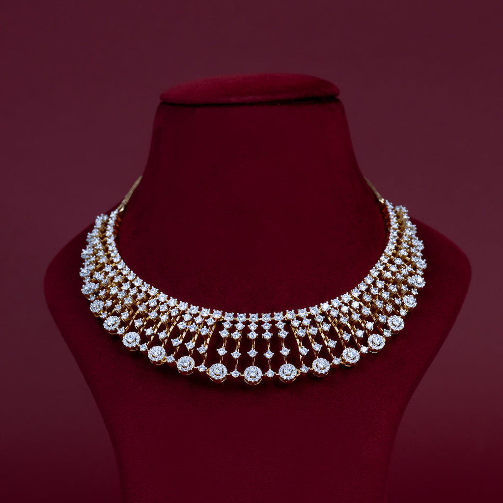 Elegant Diamond Mesh Necklace Set – ND0006
