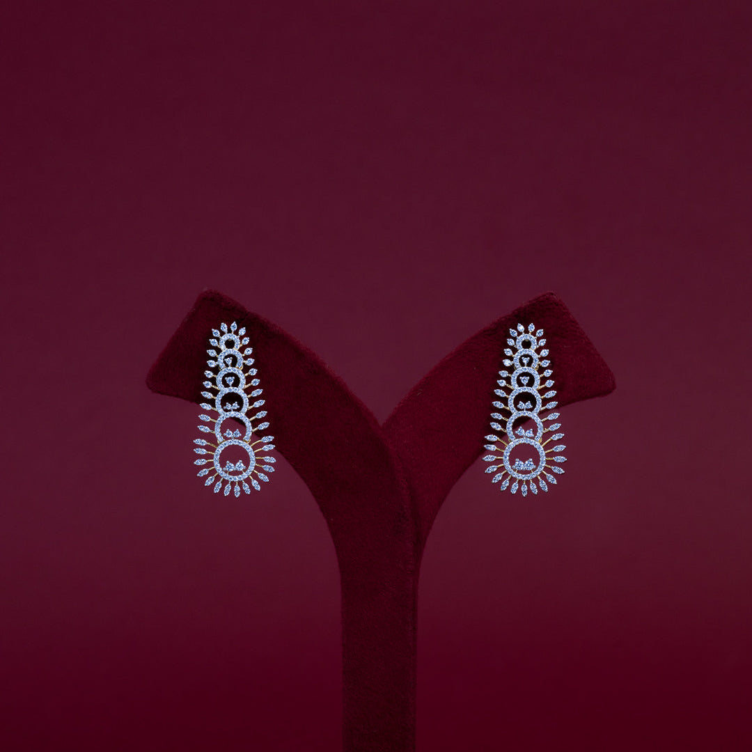 Regal Diamond Leaf Necklace Set – ND0007