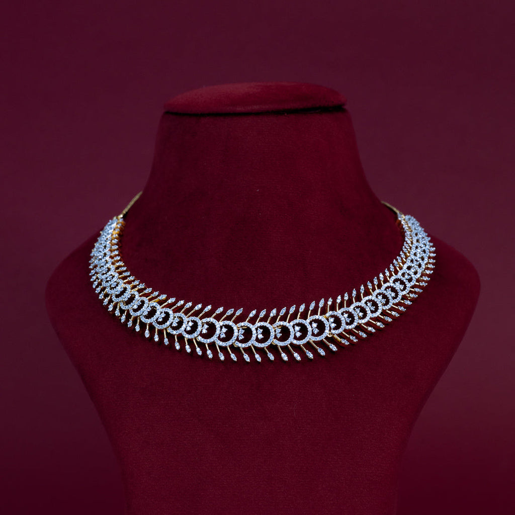 Regal Diamond Leaf Necklace Set – ND0007