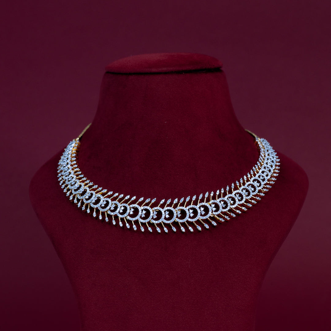 Regal Diamond Leaf Necklace Set – ND0007
