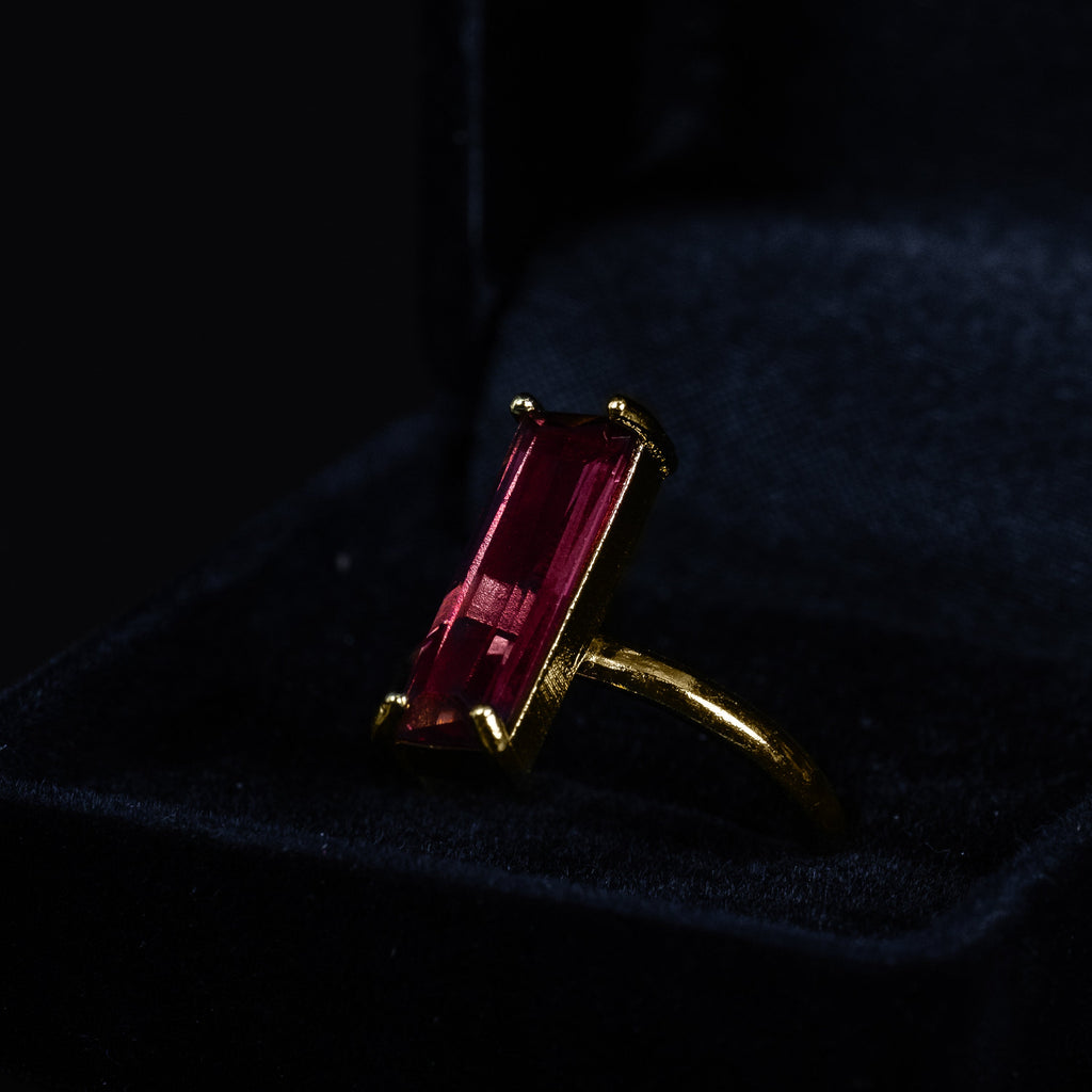 FDR0003 - Emerald Cut Ruby Statement Ring