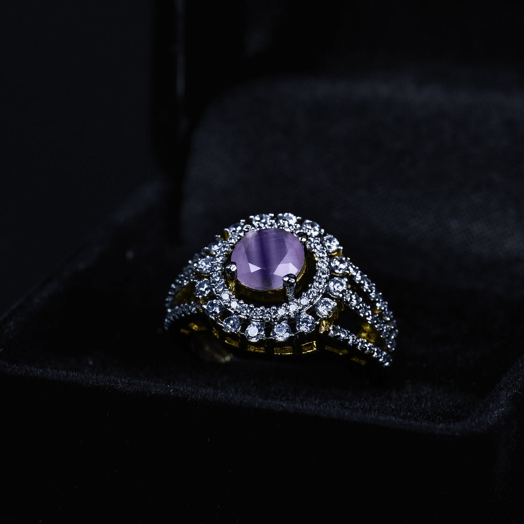 FDR0006 - Lavender Halo Gemstone Ring