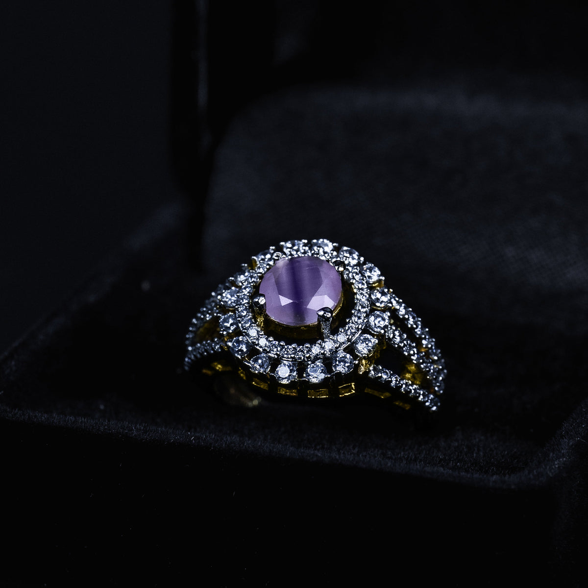 FDR0006 - Lavender Halo Gemstone Ring